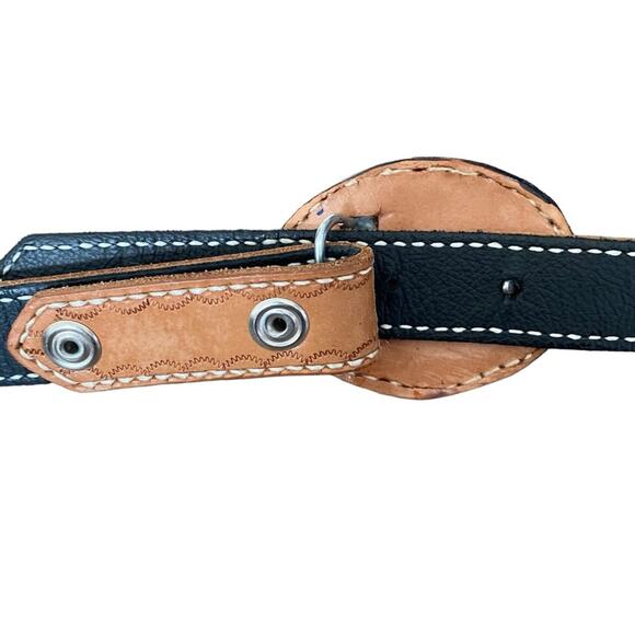 Vintage Tan Leather Stamped Belt Lil Mama Pops Tim Floral size XL - Picture 8 of 8